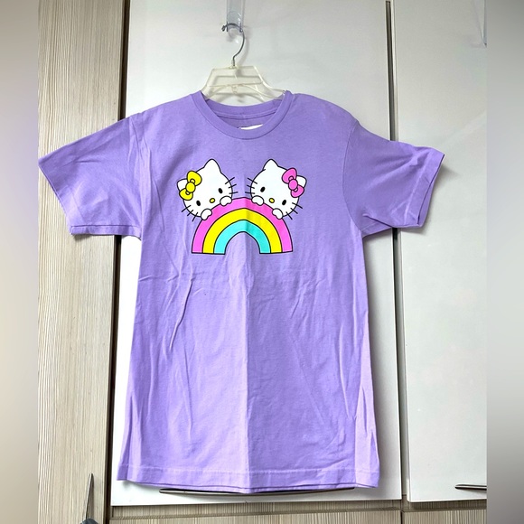 Hello Kitty rainbow Sanrio purple cotton T-shirt, Bioworld - Picture 3 of 8